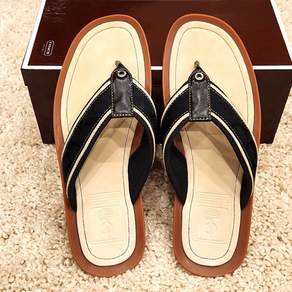 Men's COACH Morrison Signature Flip Flops size 11 - Picture 2 of 13